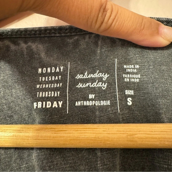 Anthropologie Saturday Sunday Longsleeve  Gray Shirt Women Size S - Picture 4 of 7